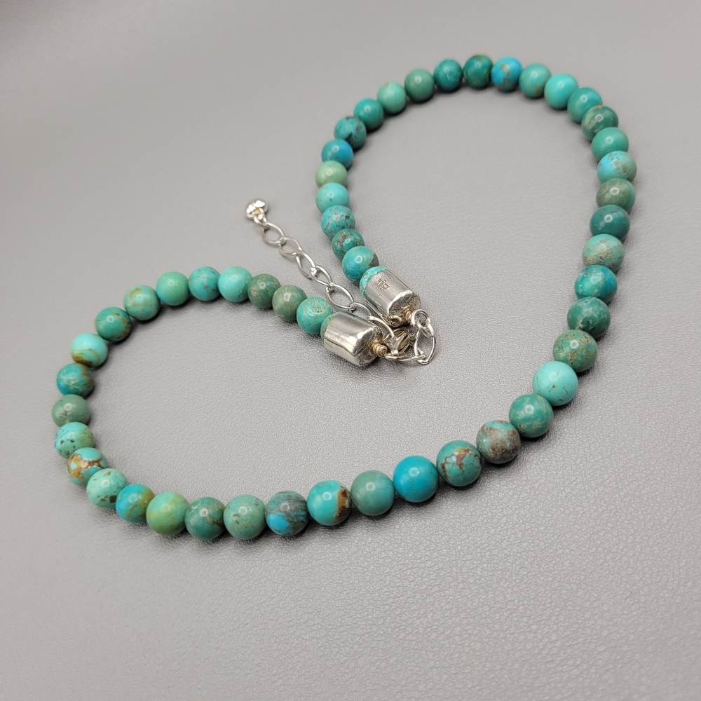 DTR Sterling Turquoise Bead Necklace